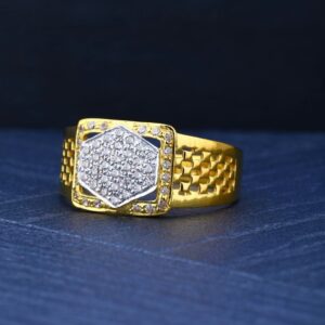 916 Gold Hexagone Shape Ring