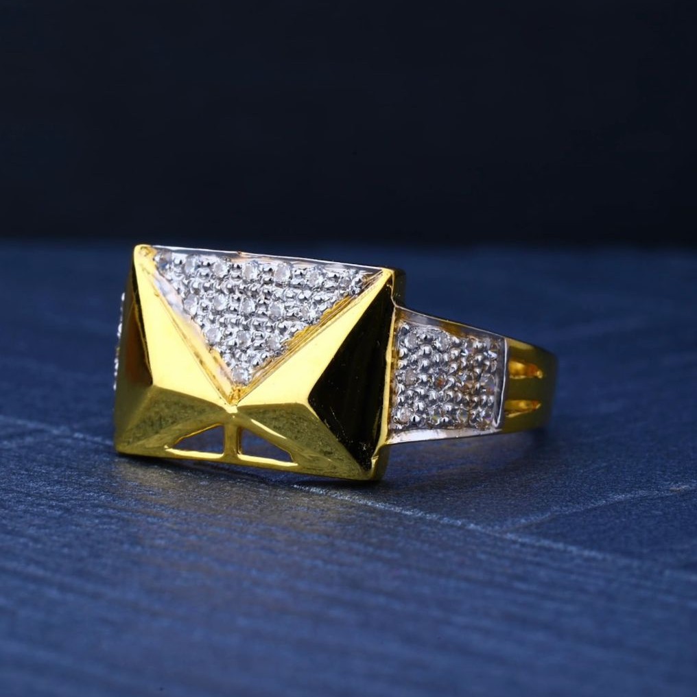 916 Gold CZ Diamond Ring For Men