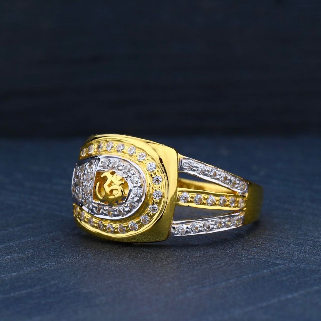 916 Gold Om Design Gents Ring