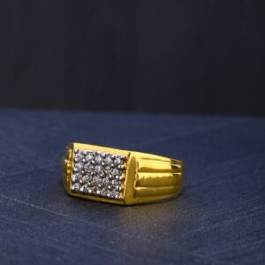 22K Gold Square Design Ring For Men