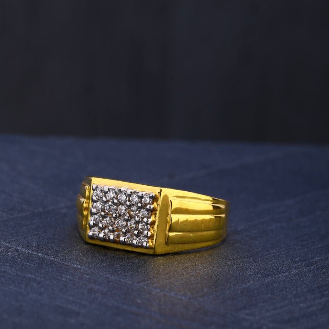 22K Gold Square Design Ring For Men