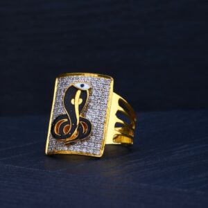 916 Gold CZ Goga Maharaj Design Ring