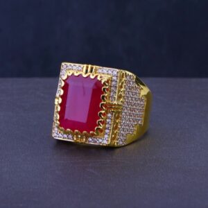 916 Gold Fancy Pink Stone Ring