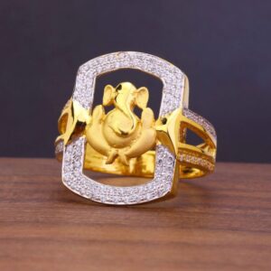 916 Gold Ganesh Design Ring Men