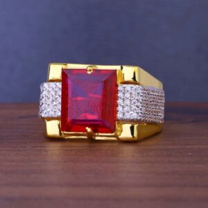 22K Gold Halmarked Colored Stone Ring