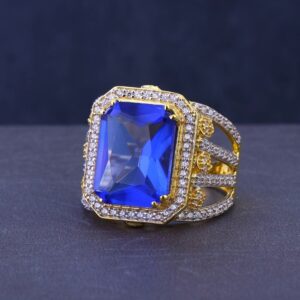 22K Gold Hallmarked Blue Stone Ring