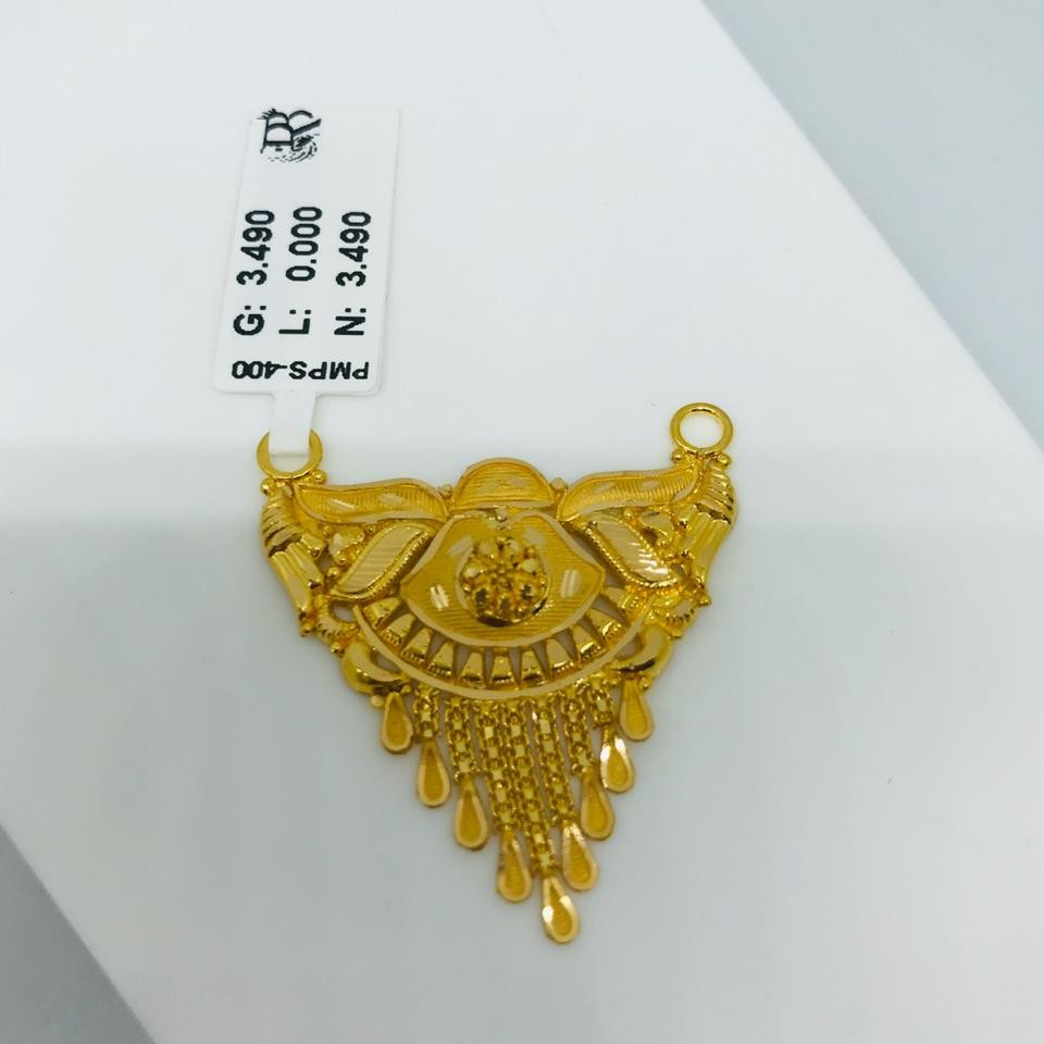 916 Patara Plain Double Naka Mangalsutra Pendant RBO PMPS400