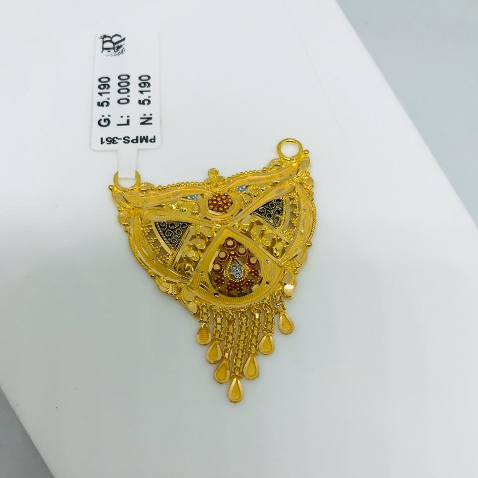 22k Patara Plain Double Naka Mangalsutra pendant RBO PMPS351