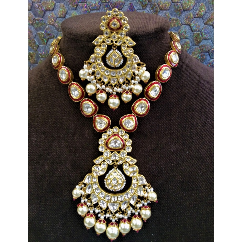22KT POLKI SINGLE LINE NECKLESS SET