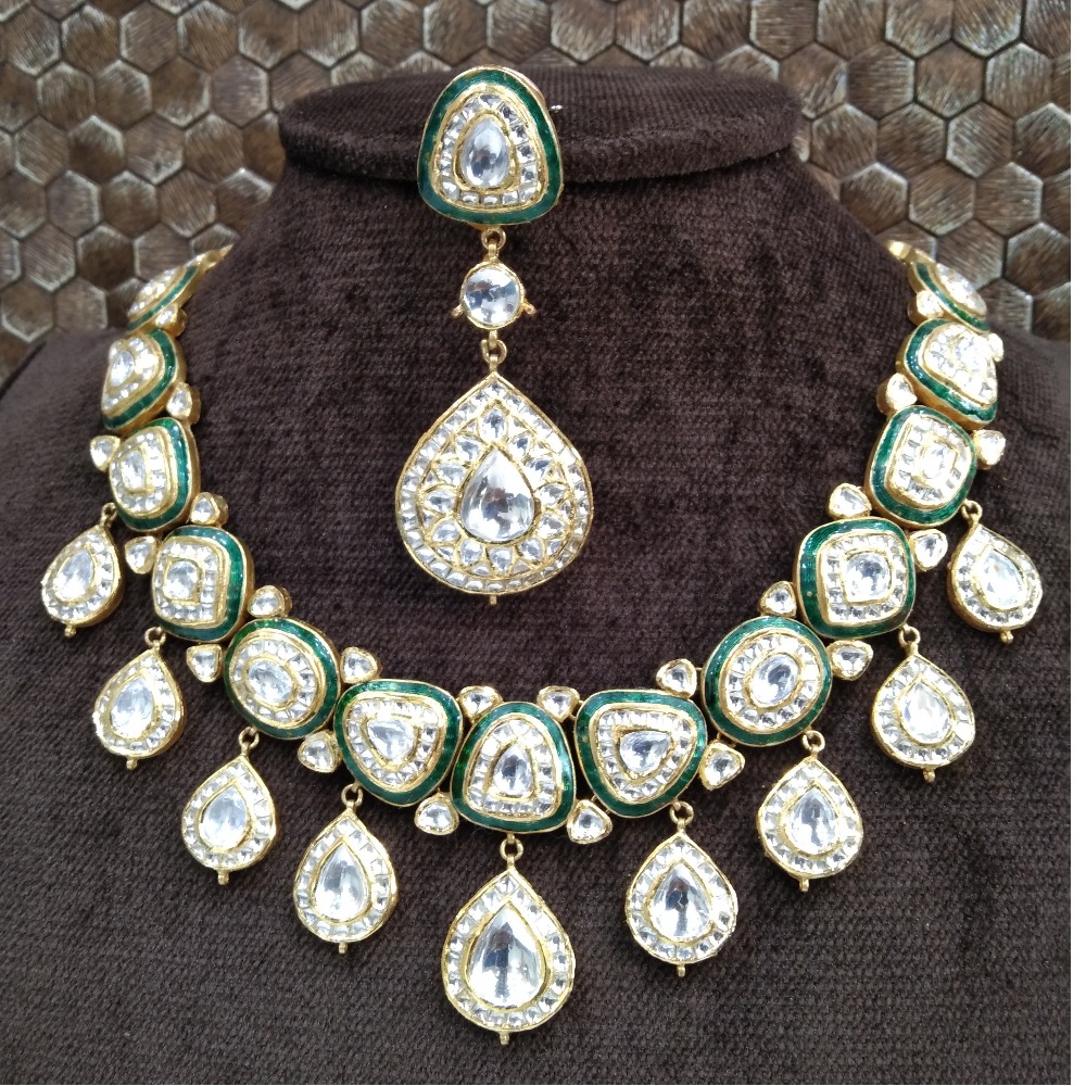 22KT POLKI STYLE NECKLESS SET