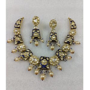 916 gold minakari neckless set