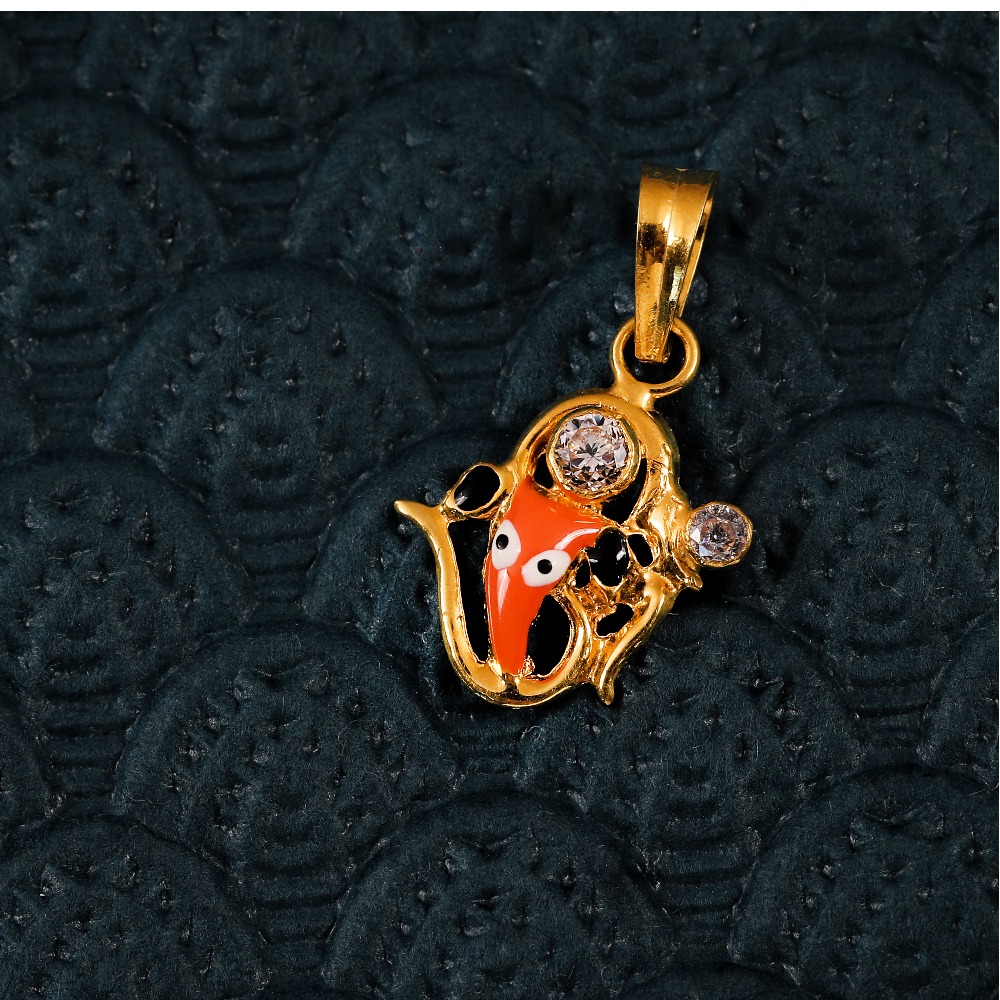 22K CZ GANESHA PENDANTS