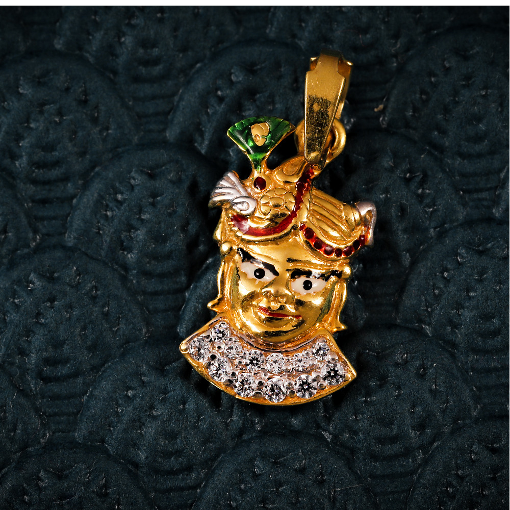 22K CZ SRINATHJI PENDANT