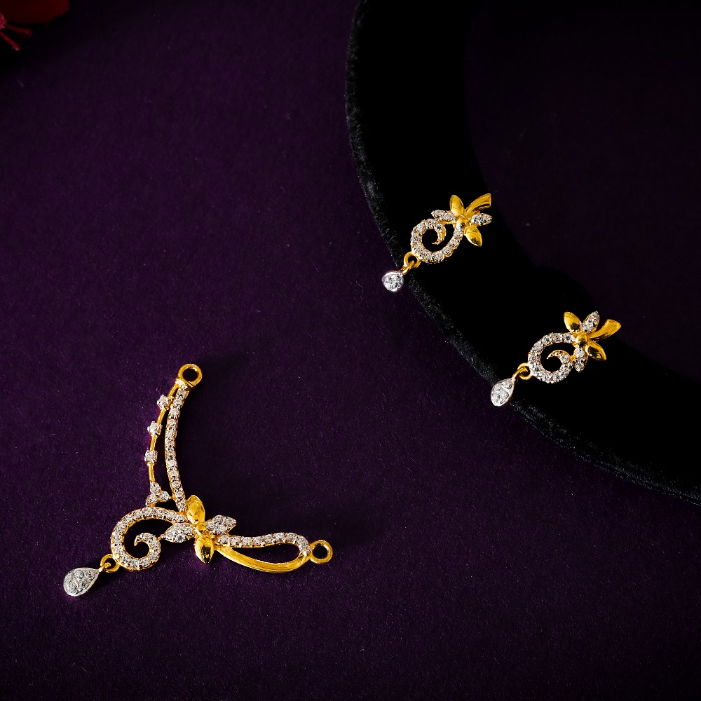 22K CZ PENDANT SET