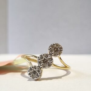 triple pressure solitaire ring