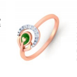 Green Stone Diamond ring