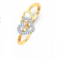 Double heart shape diamond ring