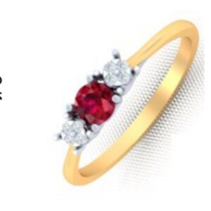 Red Stone Diamond ring