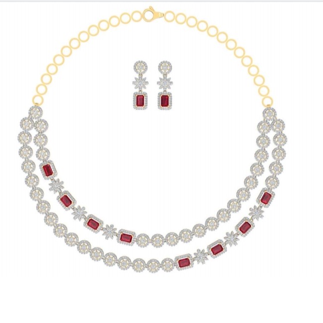 cz necklaces ruby touch