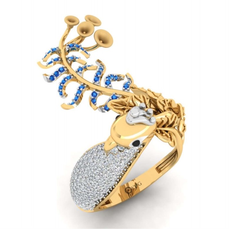 unique pattern cocktail ring