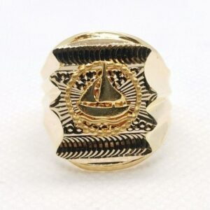 Boat initial gents ring