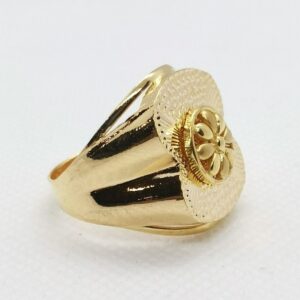 Flower Initial Gents Ring