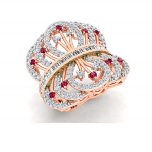 18k rose gold fancy cz ring for women pj-r007