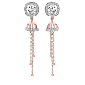 18k rose gold cz diamond earring pj-e007