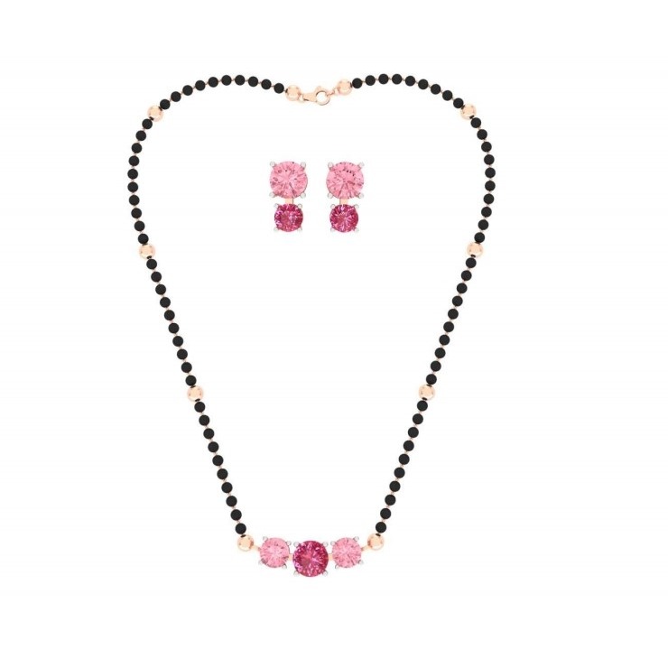 916 gold fancy colorful stone mangalsutra pj-m001 - Image 4