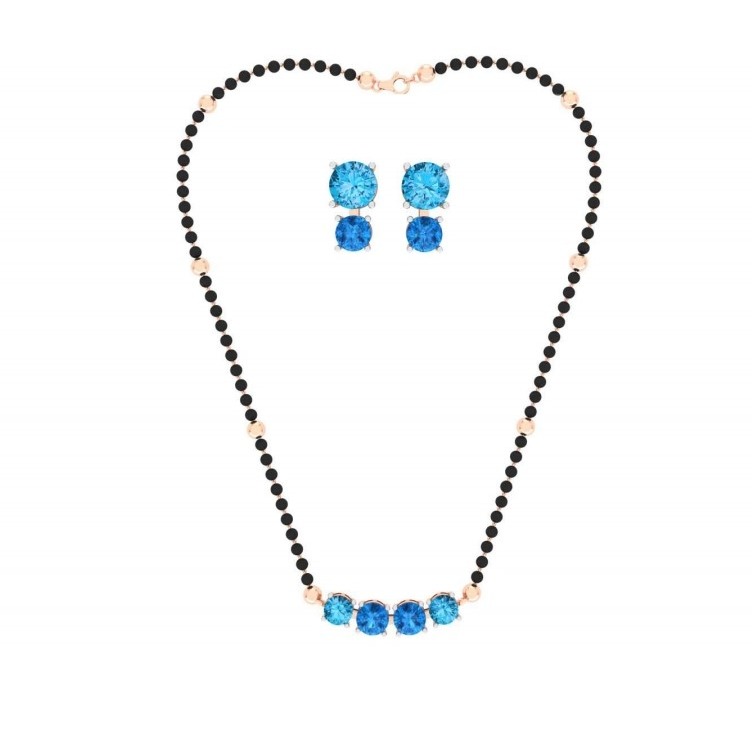 916 gold fancy colorful stone mangalsutra pj-m001 - Image 3
