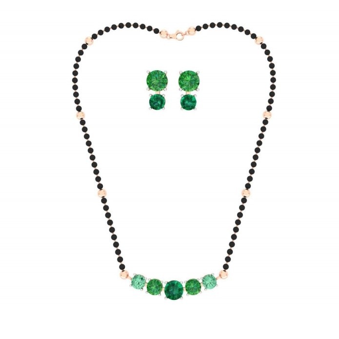 916 gold fancy colorful stone mangalsutra pj-m001 - Image 2