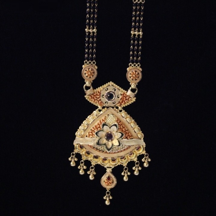 22 k Gold Antique Mangalsutra. NJ-M01111
