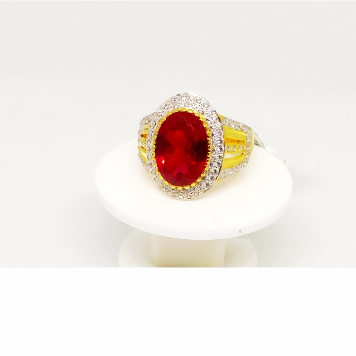 22 k Gold Red stone Ring. NJ-R0724