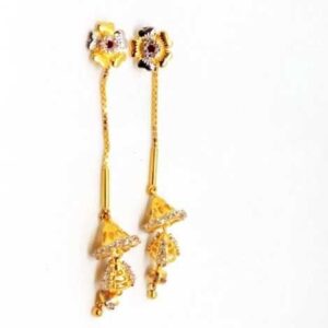 18 k gold fancy earring. nj-e0702