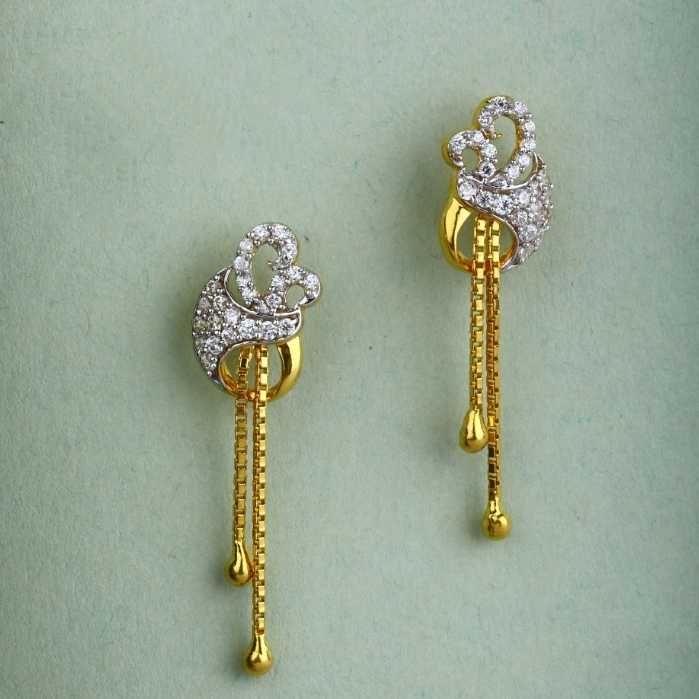 22 K Gold Fancy Latkan Earring. NJ-E0634