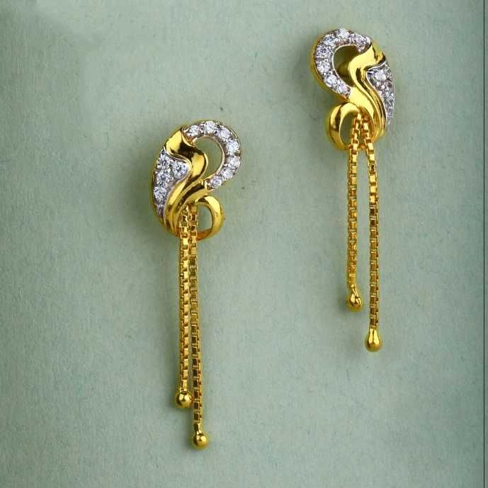 22 k gold fancy latkan earring. nj-e0622