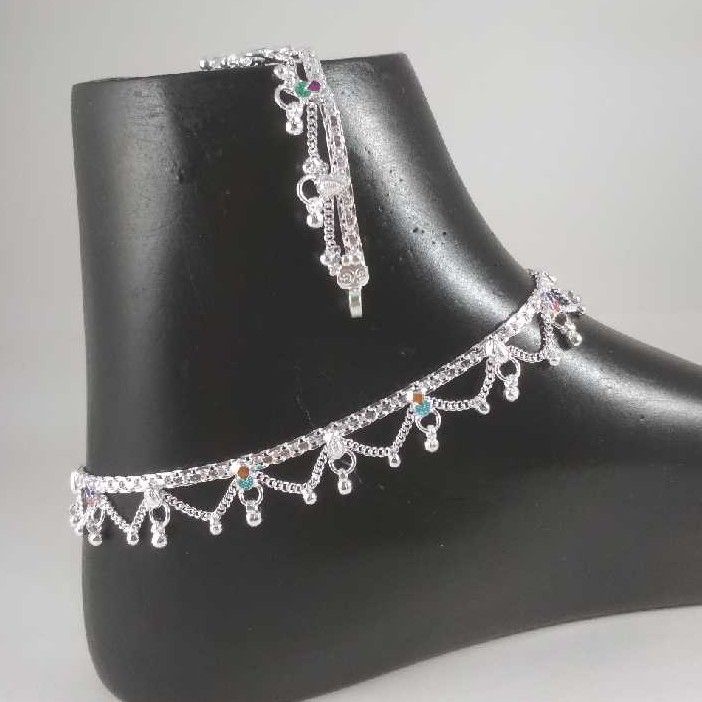 Silver Fancy Anklets. NJ-P0414