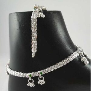 Silver fancy anklets. nj-p0407
