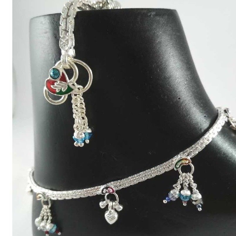 Silver Fancy Anklets. NJ-P0403