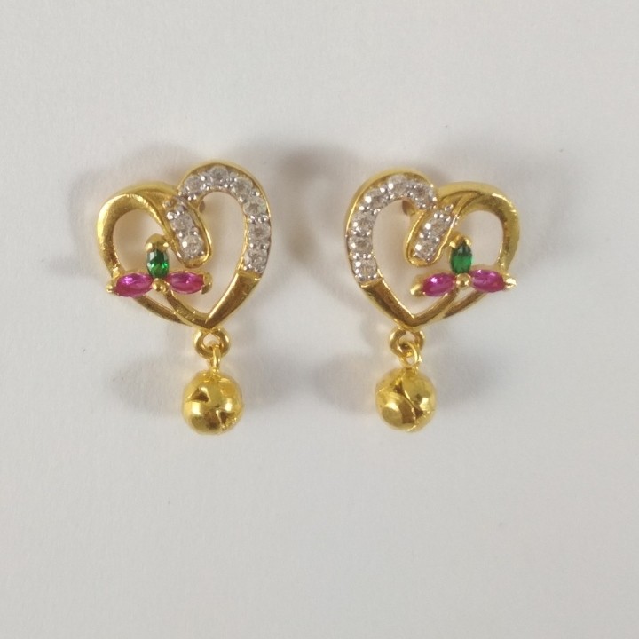 22 k Gold Heart Shape Earring. NJ-E0303