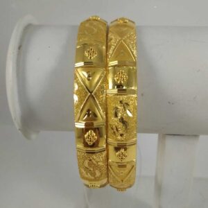 22 K Gold Fancy Bangle. NJ-B0249