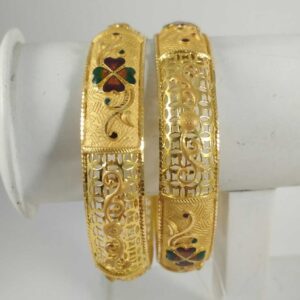 22 K Gold Meenakari Patla. NJ-B0246