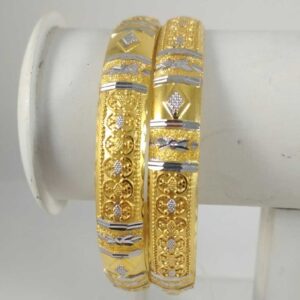 22 K Gold Rodium Bangle. NJ-B0240