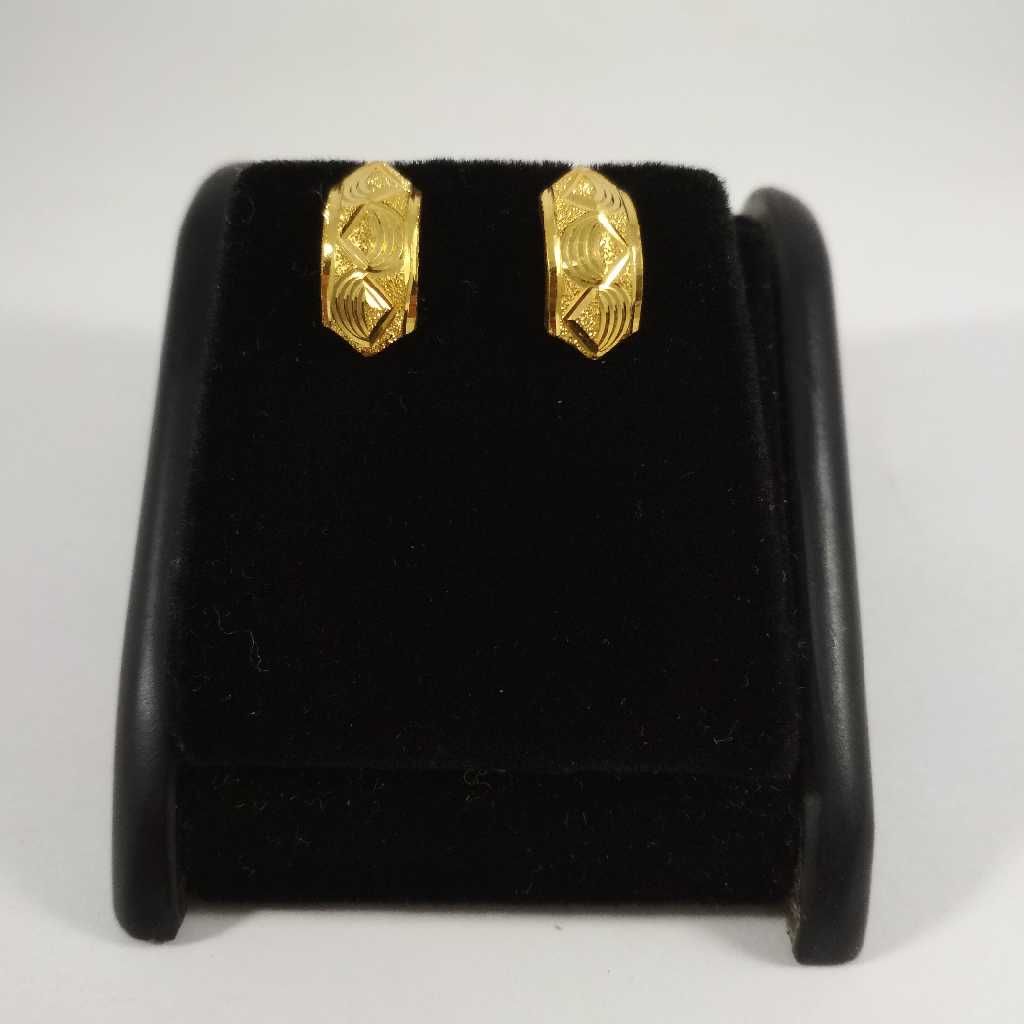 22 K Gold Half Round Bali. NJ-E0220