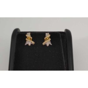 22 k gold c z earring. nj-e0215