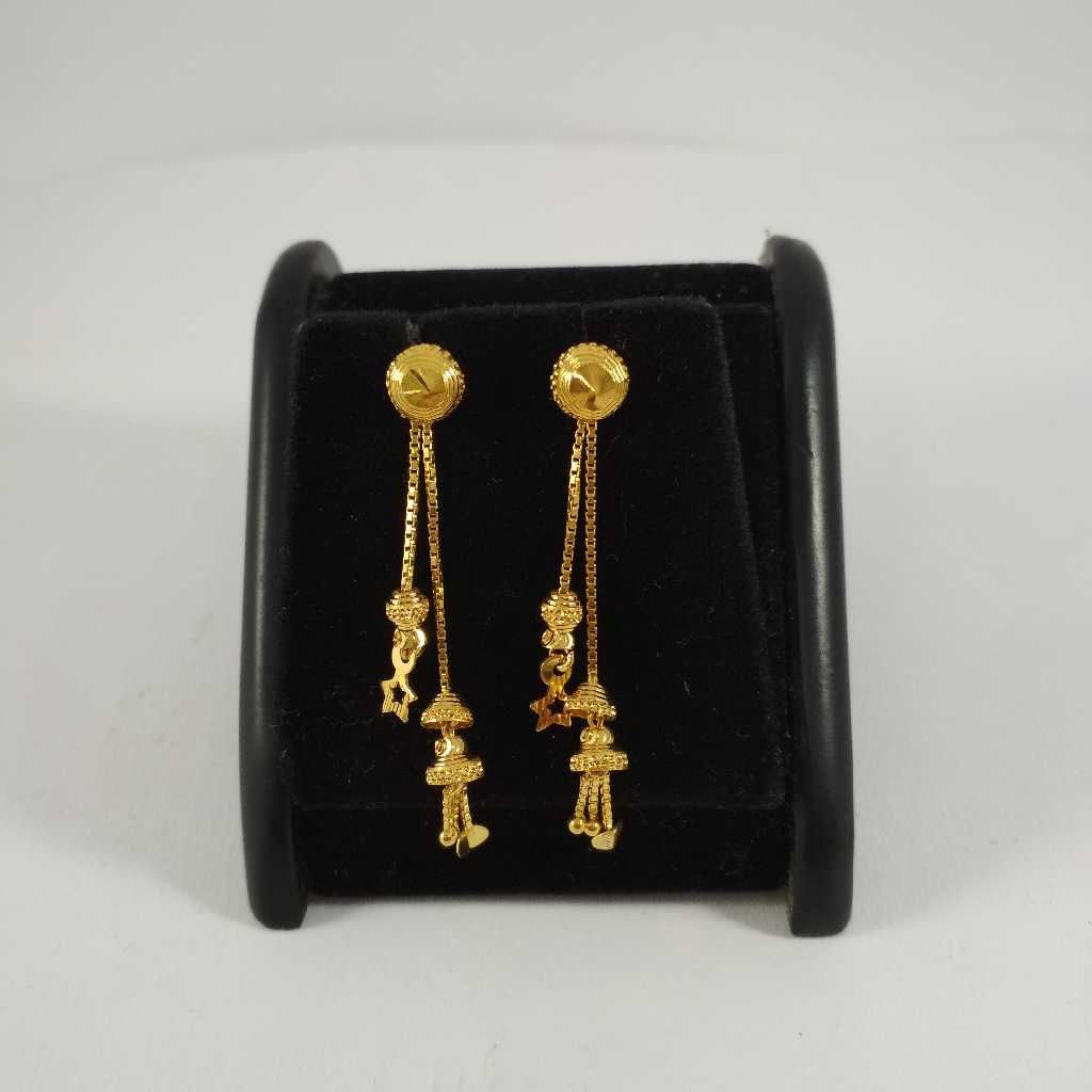 22 k gold fancy latkan earring. nj-e0207