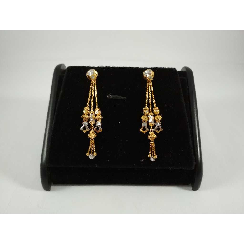 22 k gold fancy latkan earring. nj-e0205
