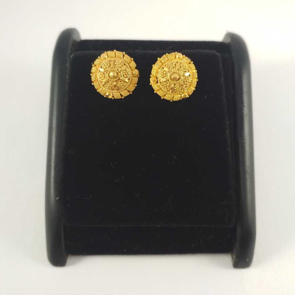 22 K Gold Round Earring NJ-E0100