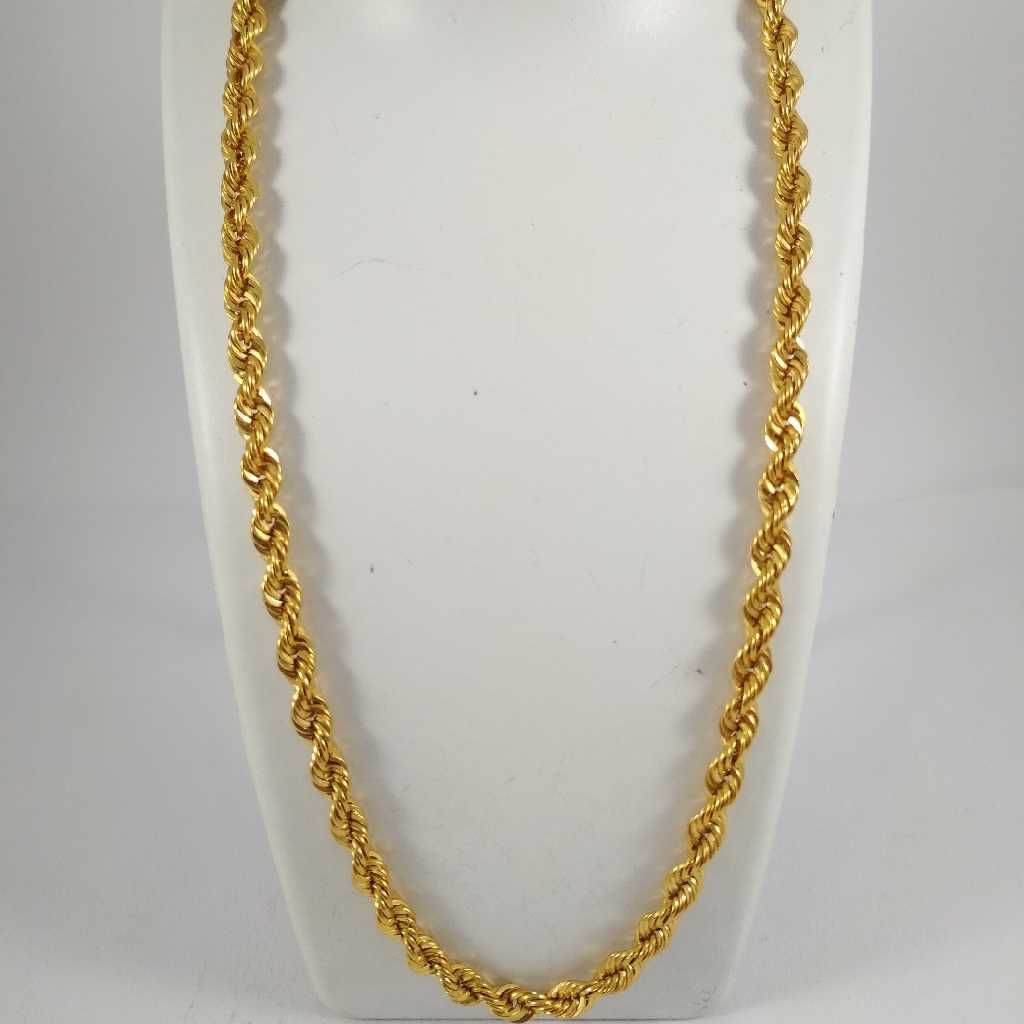22k gold machine chain nj-c041