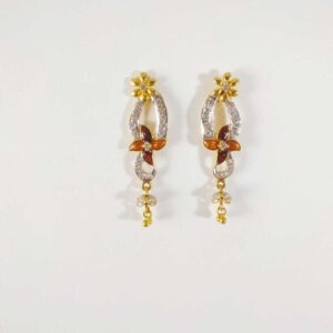 22k gold flower design fancy earring nj-e009
